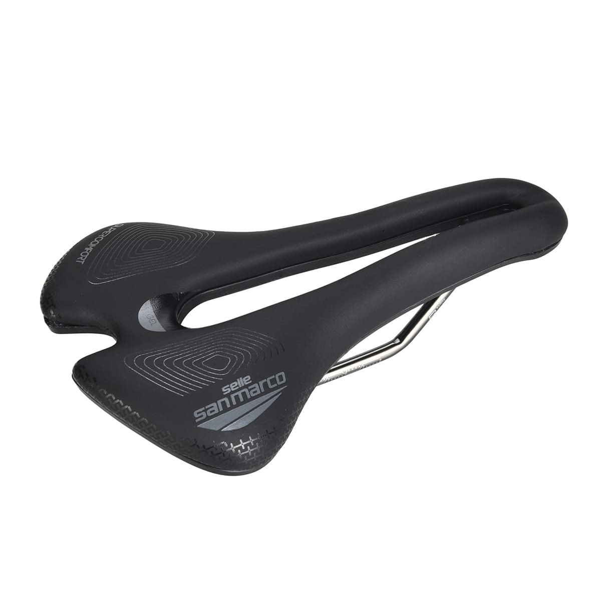 Sadel SELLE SAN MARCO APSIDE SHORT SUPERCOMFORT OPEN-FIT RACING 149mm Mangan Skinne