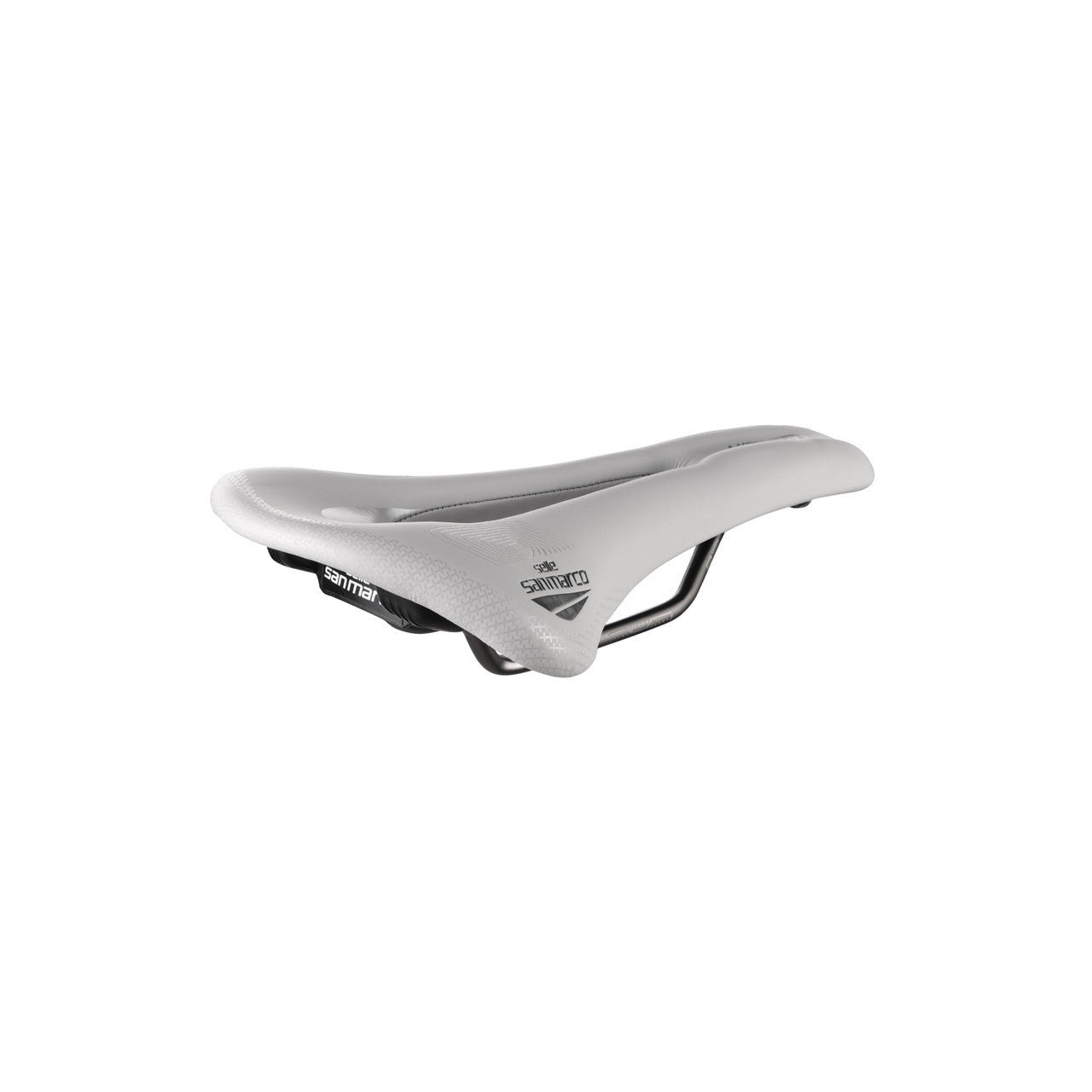 Sadel SAN MARCO ALLROAD SUPERCONFORT OPEN-FIT RACING L3 Bredd 146mm Stålskenor Xsilite Grå/Vit