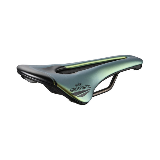 SAN MARCO SHORTFIT 2.0 OPEN-FIT RACING L3 Saddle Width 155mm Xsilite Steel Rails Gold