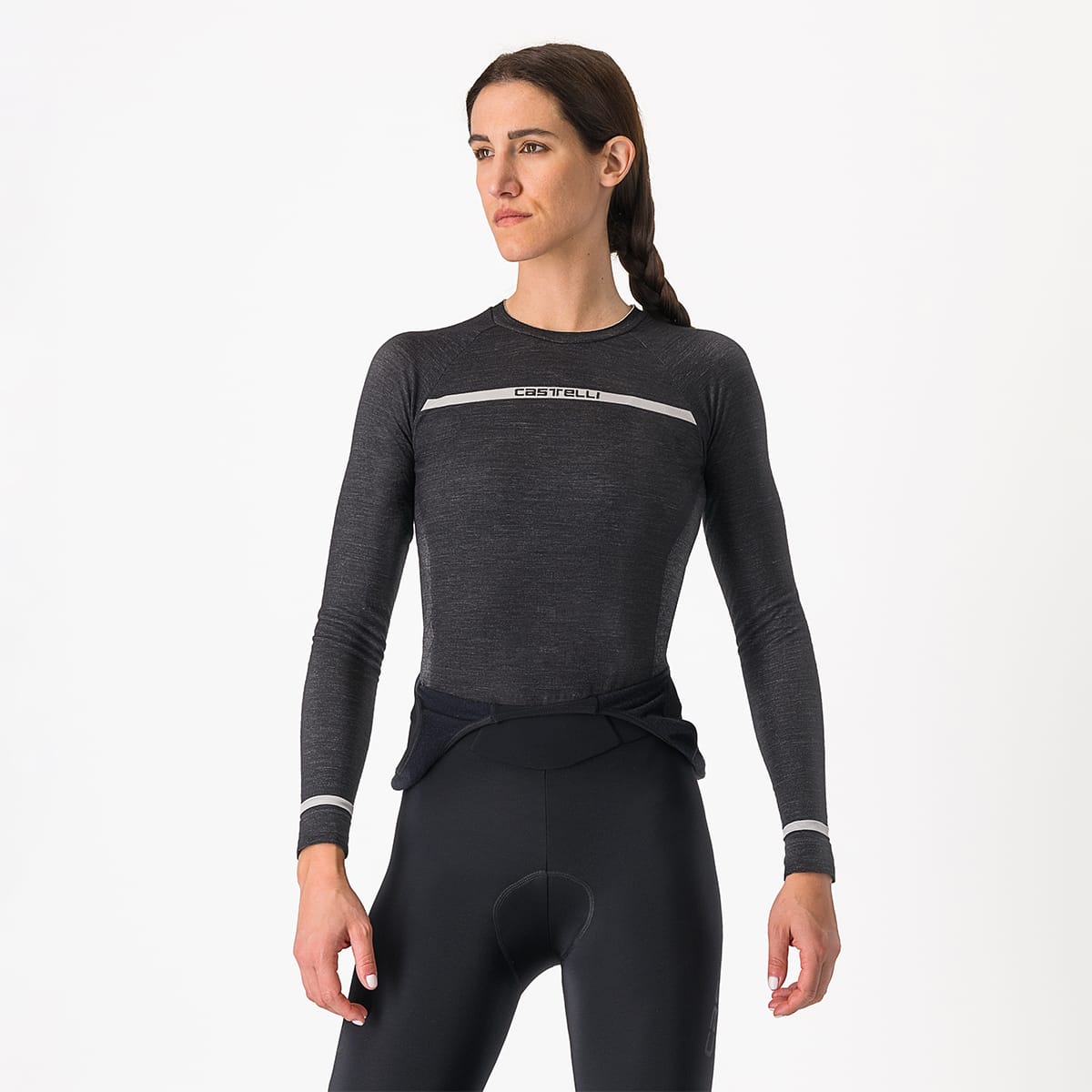 Ondergoed CASTELLI MERINO SEAMLESS Dames Lange Mouwen Zwart