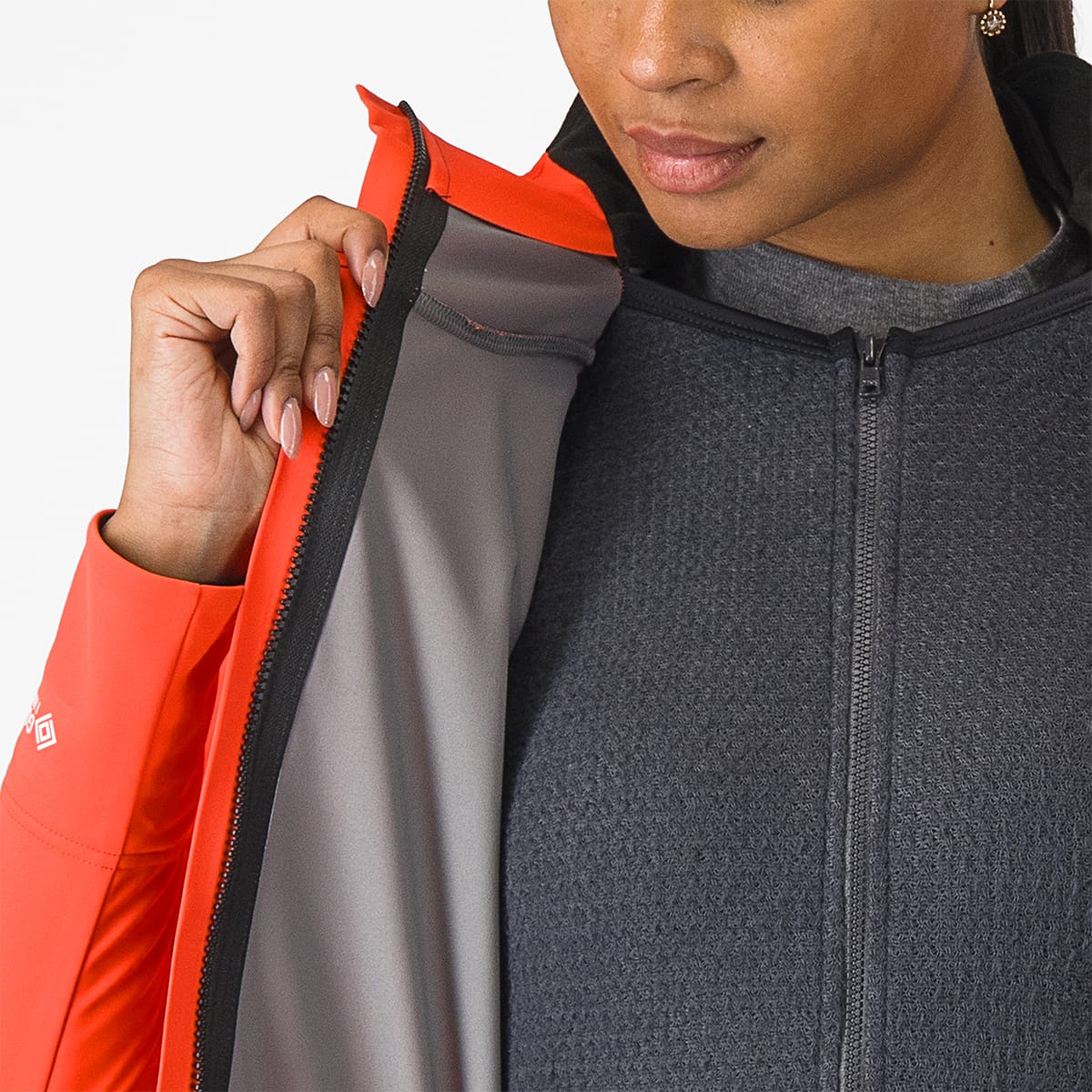 Jacke CASTELLI ALPHA DOPPIO ROS Damen Koralle/Schwarz