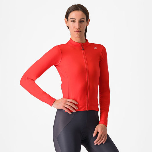Maillot CASTELLI ESPRESSO THERMAL Femme Manches Longues Hibiscus