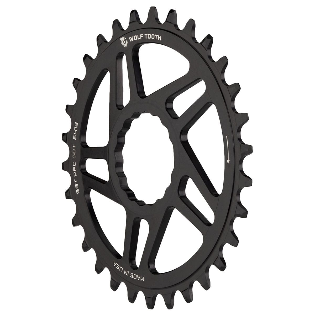 Piatto Singolo WOLF TOOTH BOOST 12V Raceface CINCH Shimano Direct Mount Offset 3mm Nero