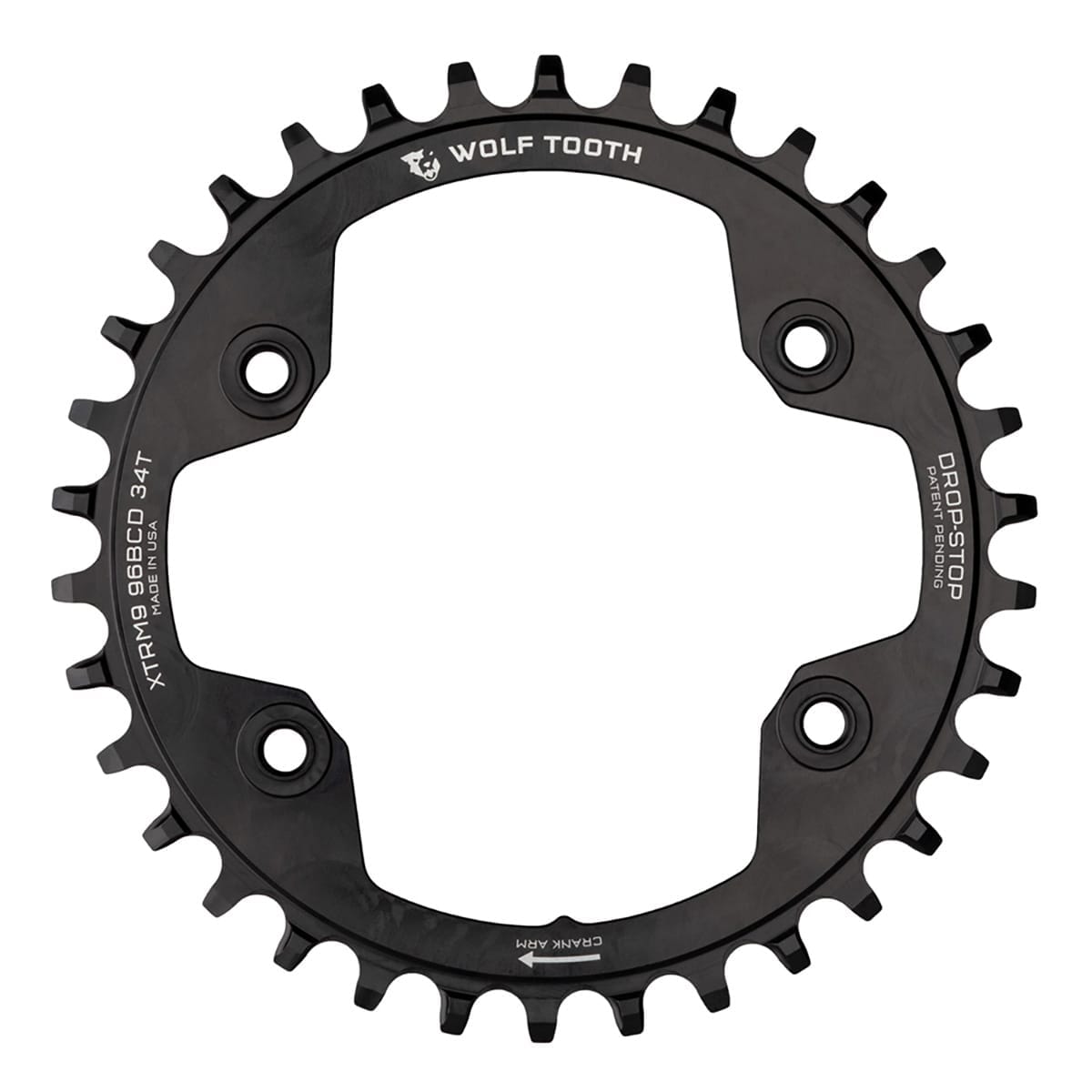 Tarcza WOLF TOOTH 96 BCD 9/10/11/12V Shimano XTR M9000/M9020 4 Otwory 96mm Czarna