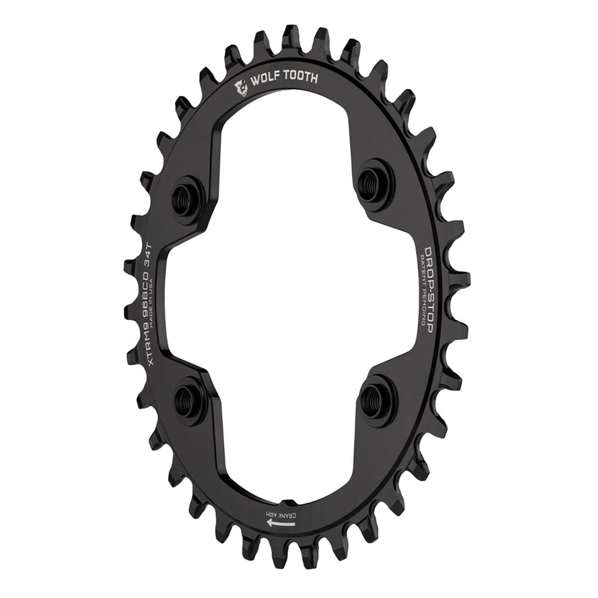 Tarcza WOLF TOOTH 96 BCD 9/10/11/12V Shimano XTR M9000/M9020 4 Otwory 96mm Czarna