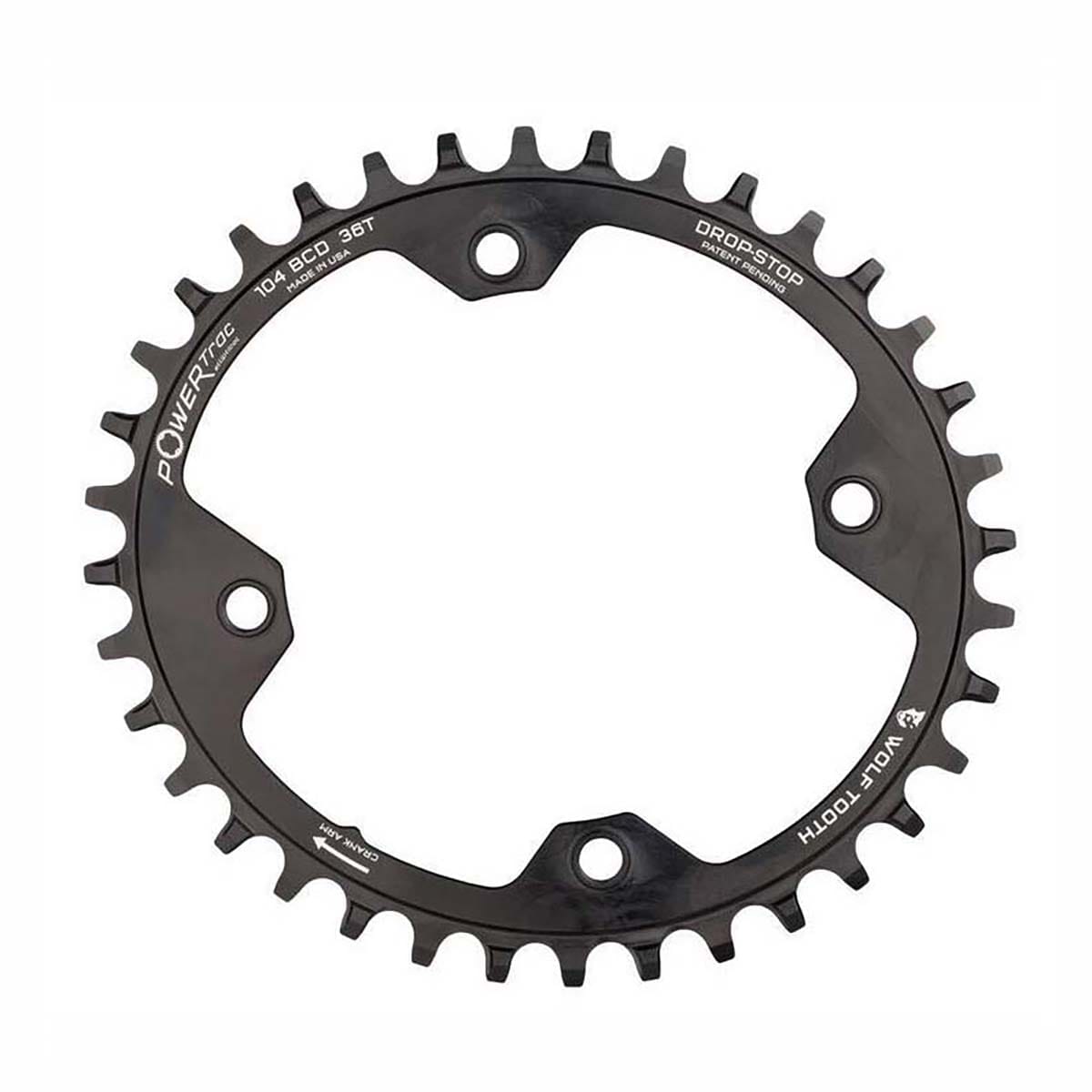 Kædehjul WOLF TOOTH ELLIPTICAL 104 BCD 12V Shimano 4 Huller 104mm Sort