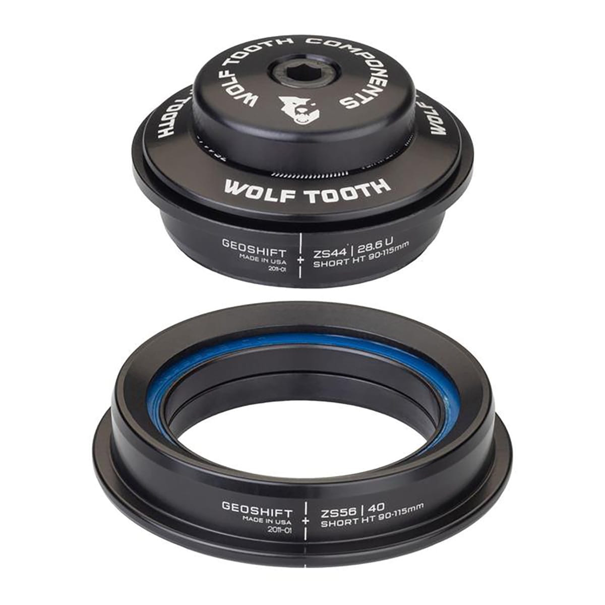 Halbintegrierter Steuersatz WOLF TOOTH PREMIUM Angleset 1° Kurz ZS44/ZS56 Schwarz