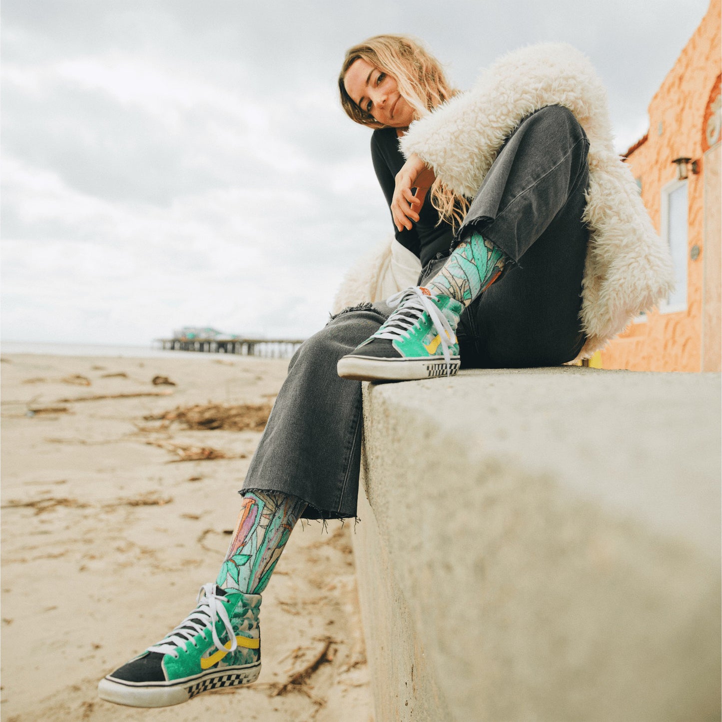 Chaussettes MERGE4 BAD OTIS LINK RAINBOW FLOWER