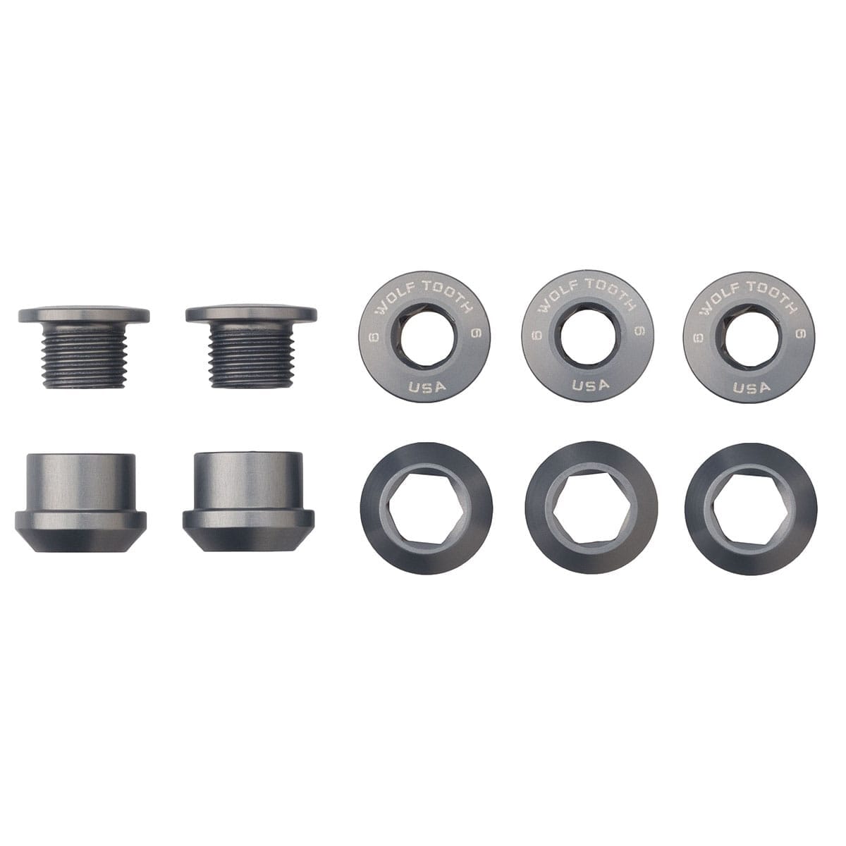 Kit 5 Schrauben und Schornsteinmuttern M8x6 mm WOLF TOOTH 1X Grau