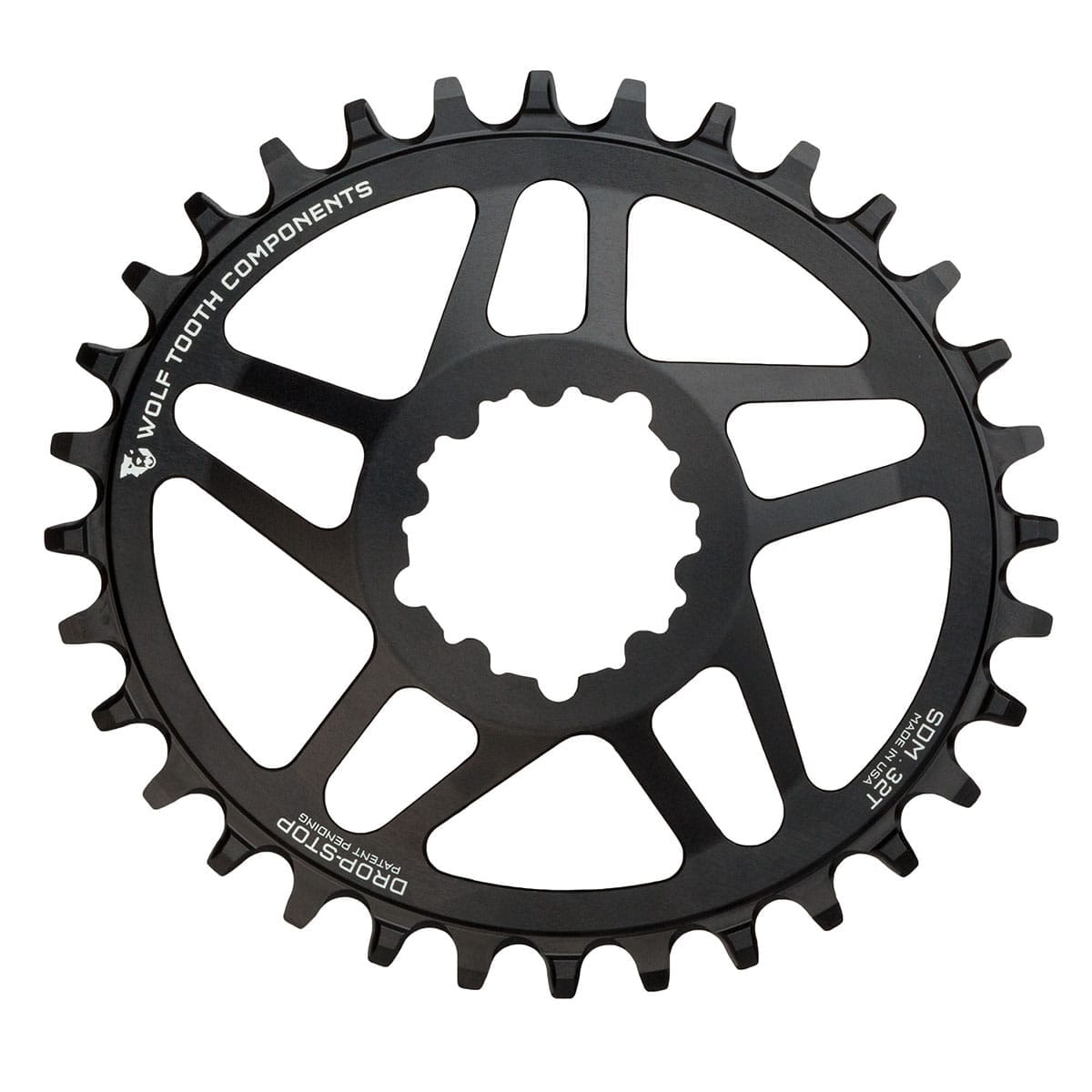 Piatto singolo WOLF TOOTH ELLIPTICAL 10/11/12V Sram Direct Mount Offset 6mm Nero