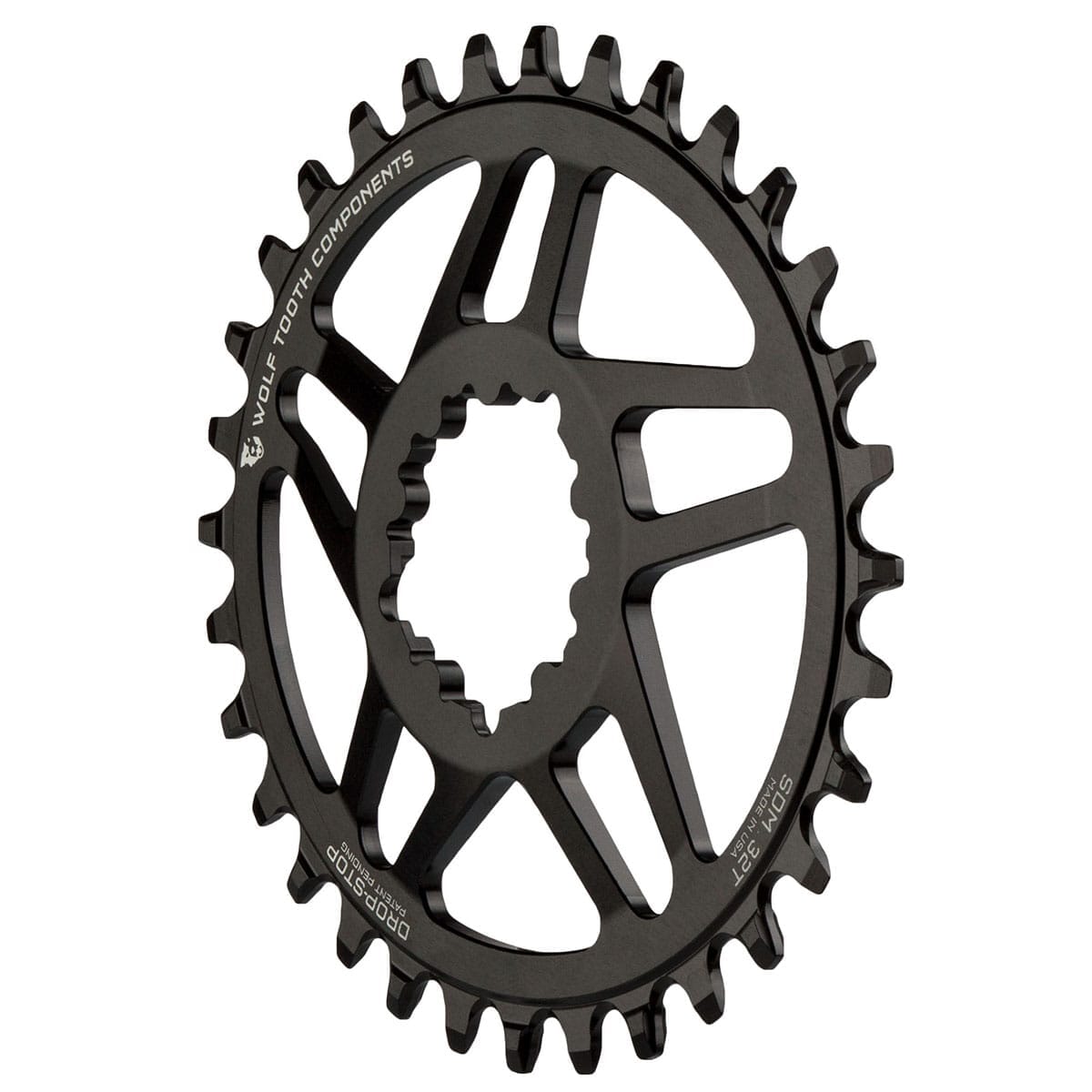Piatto singolo WOLF TOOTH ELLIPTICAL 10/11/12V Sram Direct Mount Offset 6mm Nero