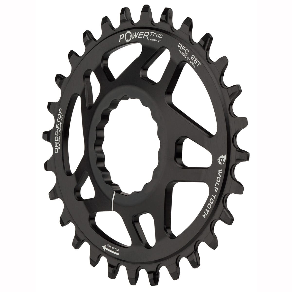 Piatto Singolo WOLF TOOTH ELLIPTICAL 9/10/11/12V Raceface CINCH Direct Mount Offset 6mm Nero