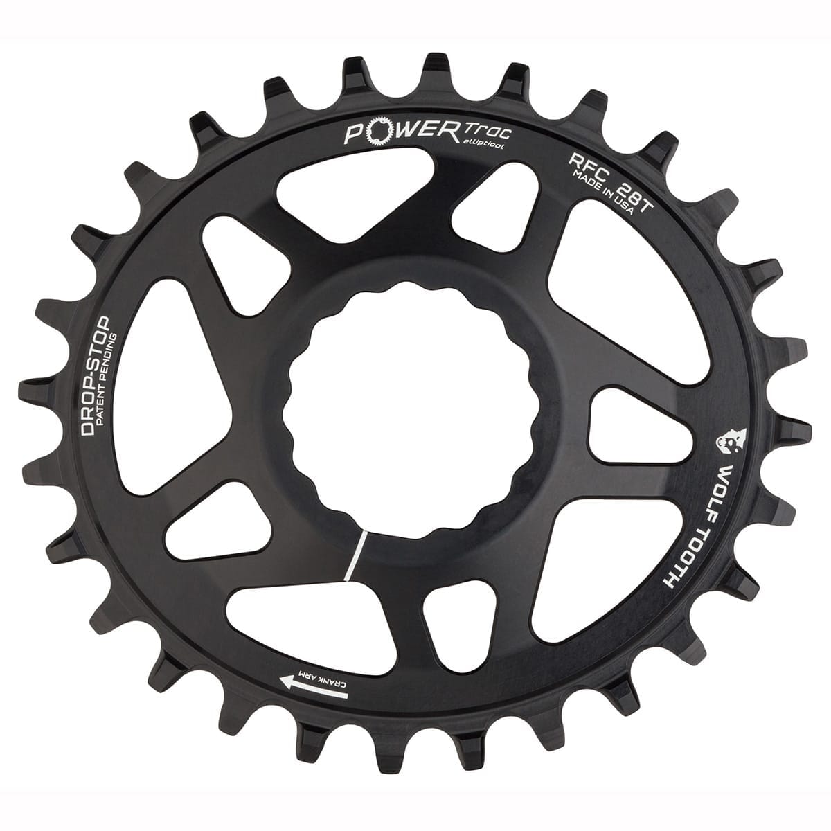 Piatto Singolo WOLF TOOTH ELLIPTICAL 9/10/11/12V Raceface CINCH Direct Mount Offset 6mm Nero