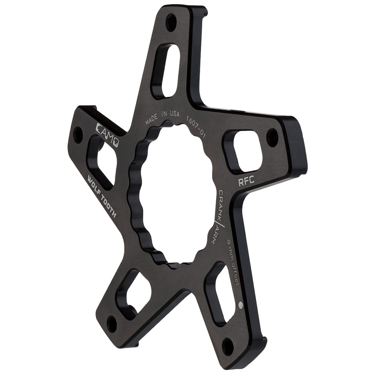 Kranksæt stjerne WOLF TOOTH CAMO M8 Raceface Cinch Direct Mount Offset -8mm Sort