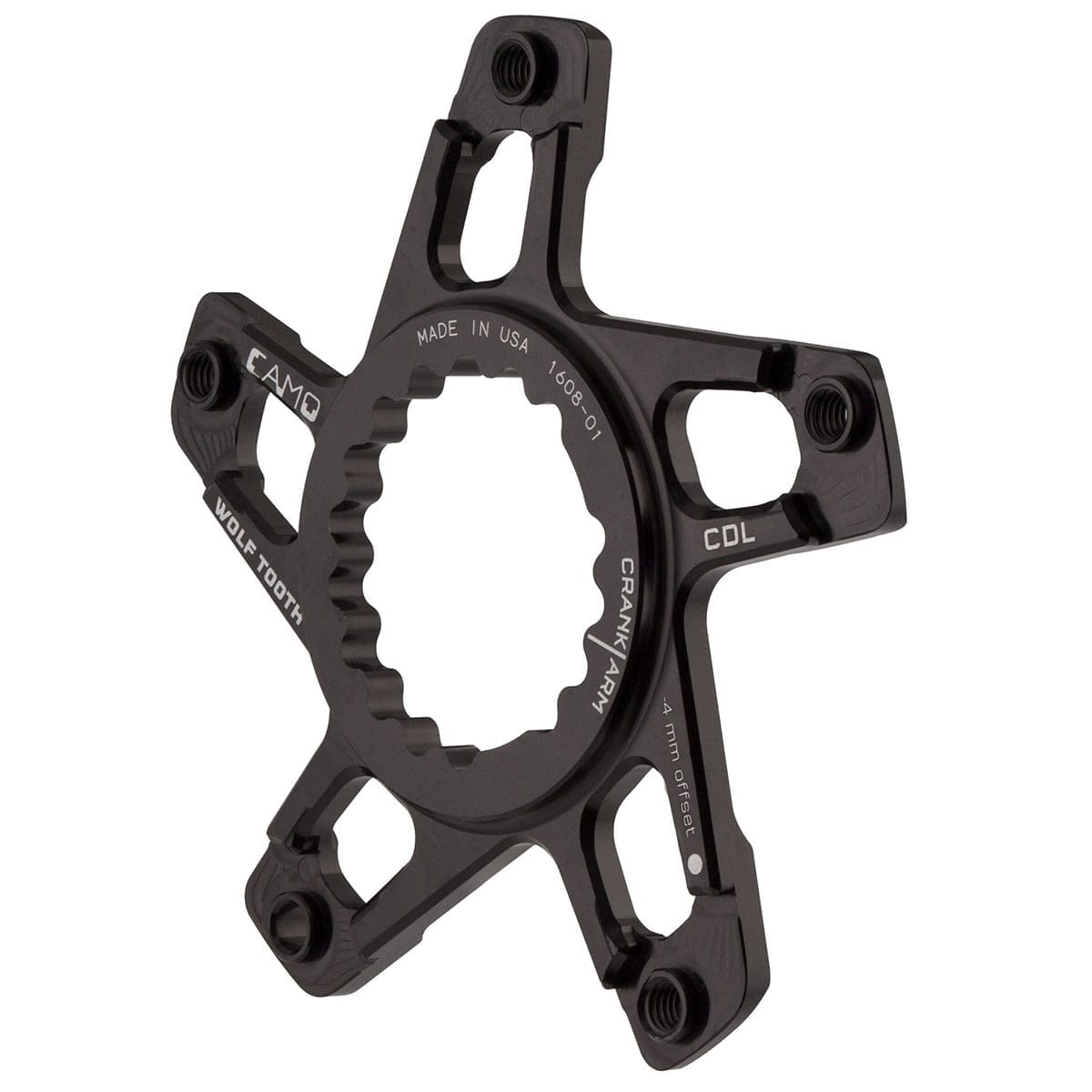Kranksæt stjerne WOLF TOOTH CAMO M4 Cannondale Direct Mount Offset -4mm Sort