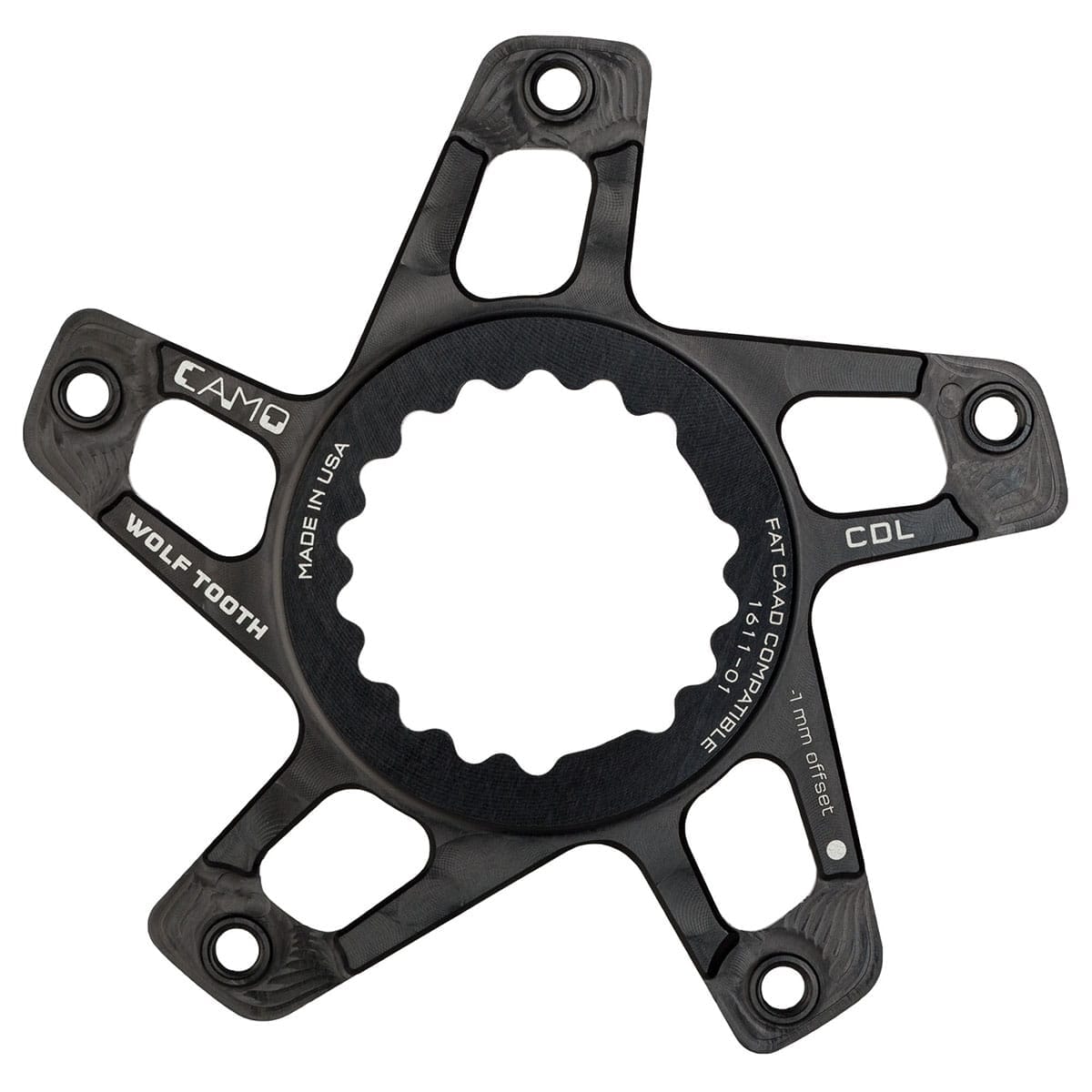Krankarmshjerne WOLF TOOTH CAMO M1 Cannondale Direct Mount Offset -1mm Sort