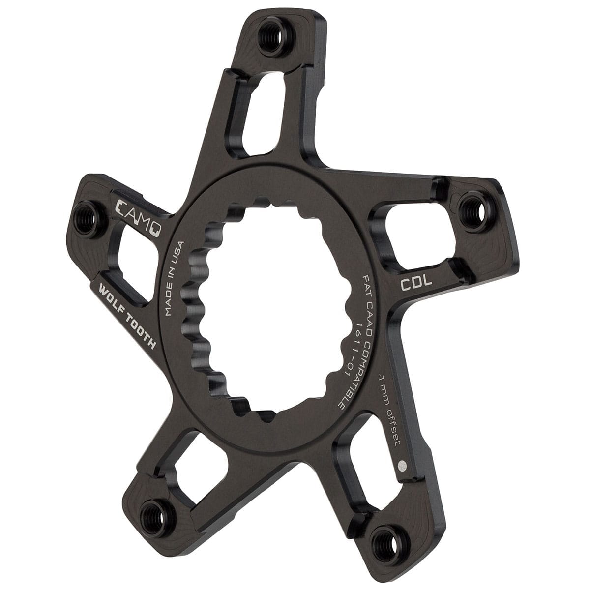 Krankarmshjerne WOLF TOOTH CAMO M1 Cannondale Direct Mount Offset -1mm Sort
