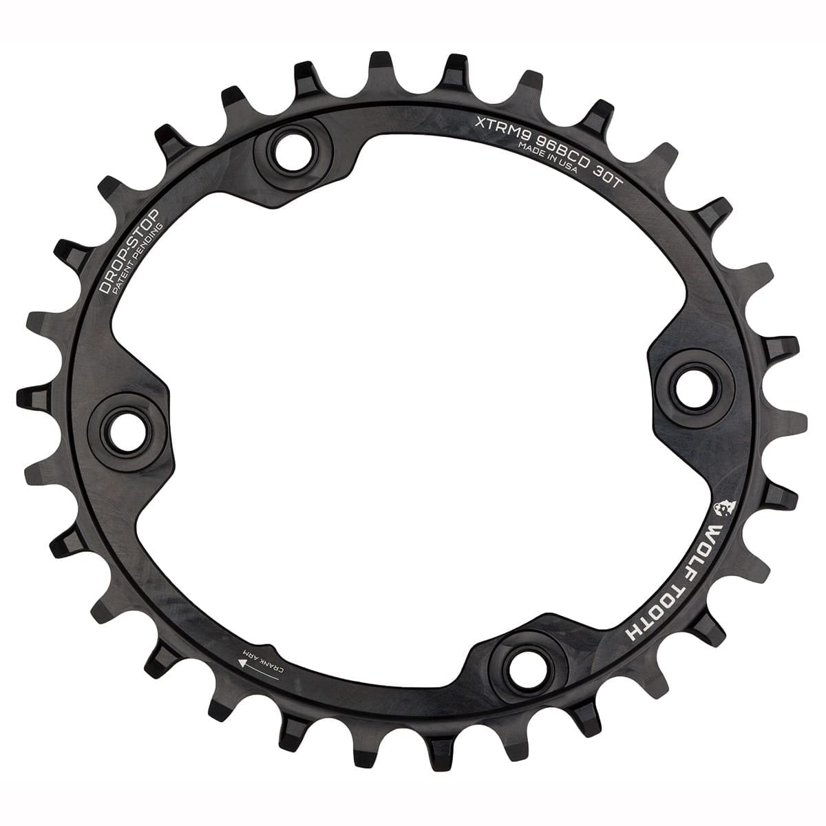 Klinge WOLF TOOTH ELLIPTICAL 96 BCD 11V Shimano XTR M9000/9020 4 Huller 96mm Sort