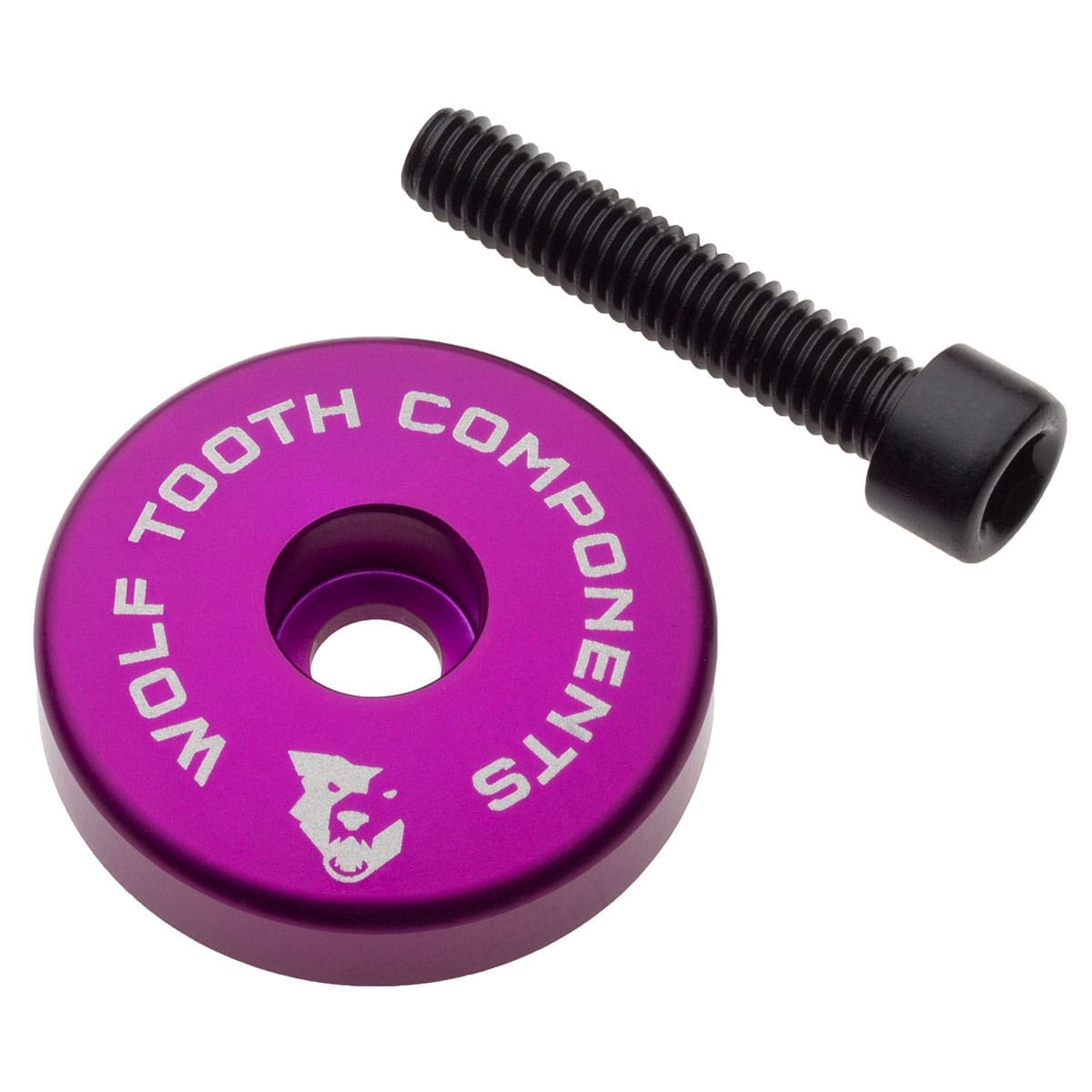 Vorbaukappe WOLF TOOTH mit integriertem 5-mm-Spacer 1"1/8 Violett
