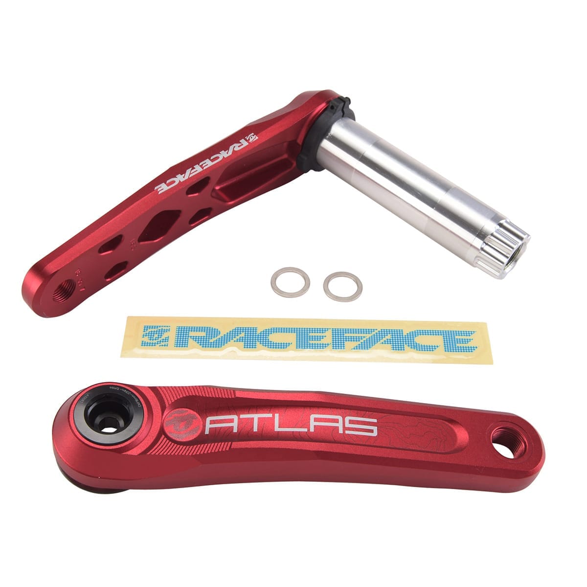 Krankarms RACE FACE ATLAS CINCH Bundbeslag 68/73 mm Rød
