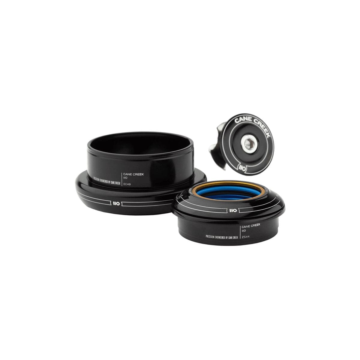 Semi-integreret styrelejehoved CANE CREEK 110 1"1/8-1.5" ZS44 Sort