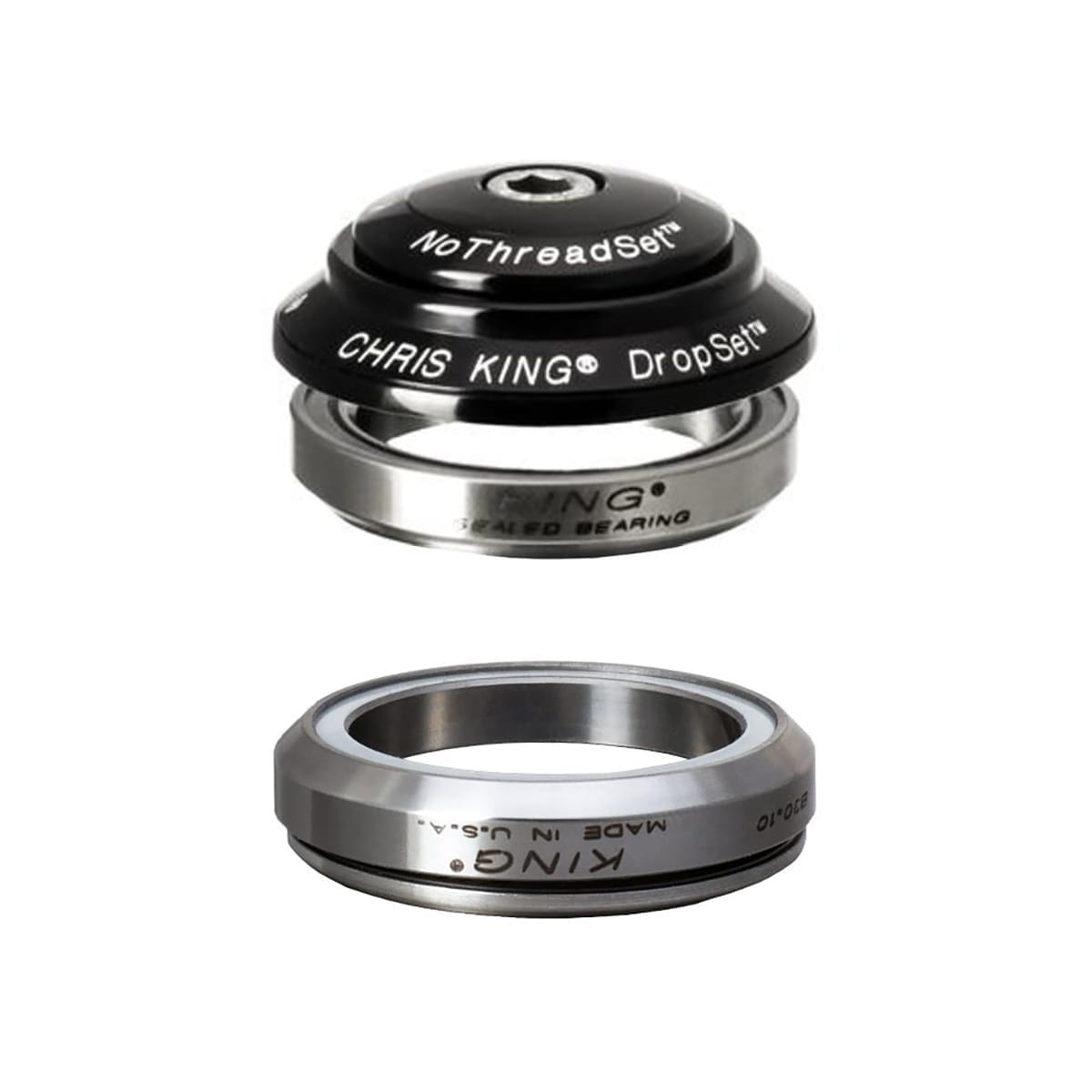 Integriertes Steuersatz-Set CHRIS KING DROPSET 4 1"1/8 IS42 45° Grau