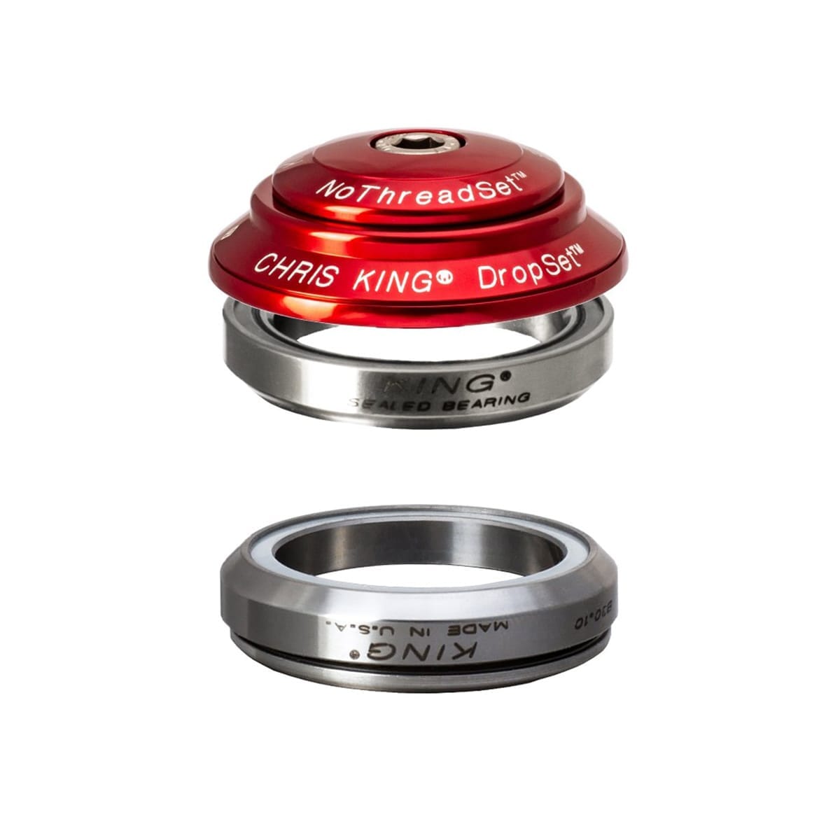 Integriertes Steuersatz-Set CHRIS KING DROPSET 4 1"1/8 IS42 45° Grau