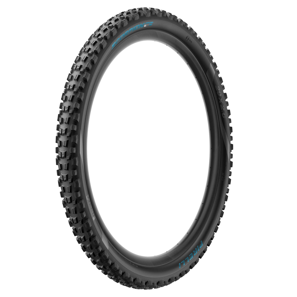 PIRELLI SCORPION ENDURO M COLOUR EDITION dæk 29x2.40 HardWall Tubeless Ready, foldbart, sort/Petronas-turkis