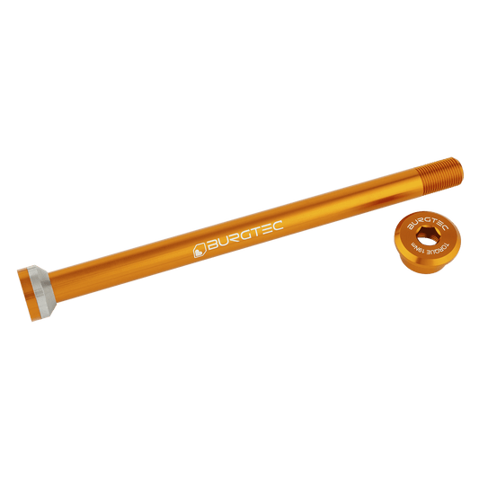 Axe de Roue Arrière BURGTEC 171mm pour Cadres Transition Orange