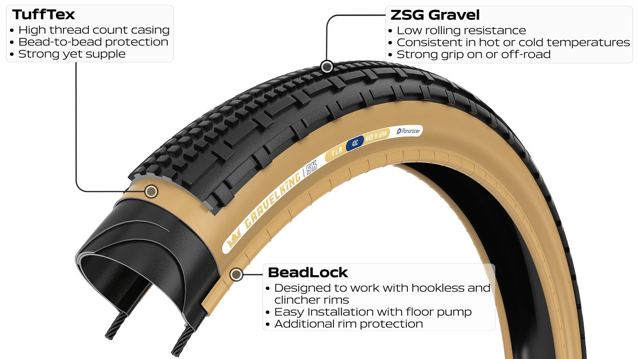 Dæk PANARACER GRAVELKING SK TLC Tubeless Ready Sort