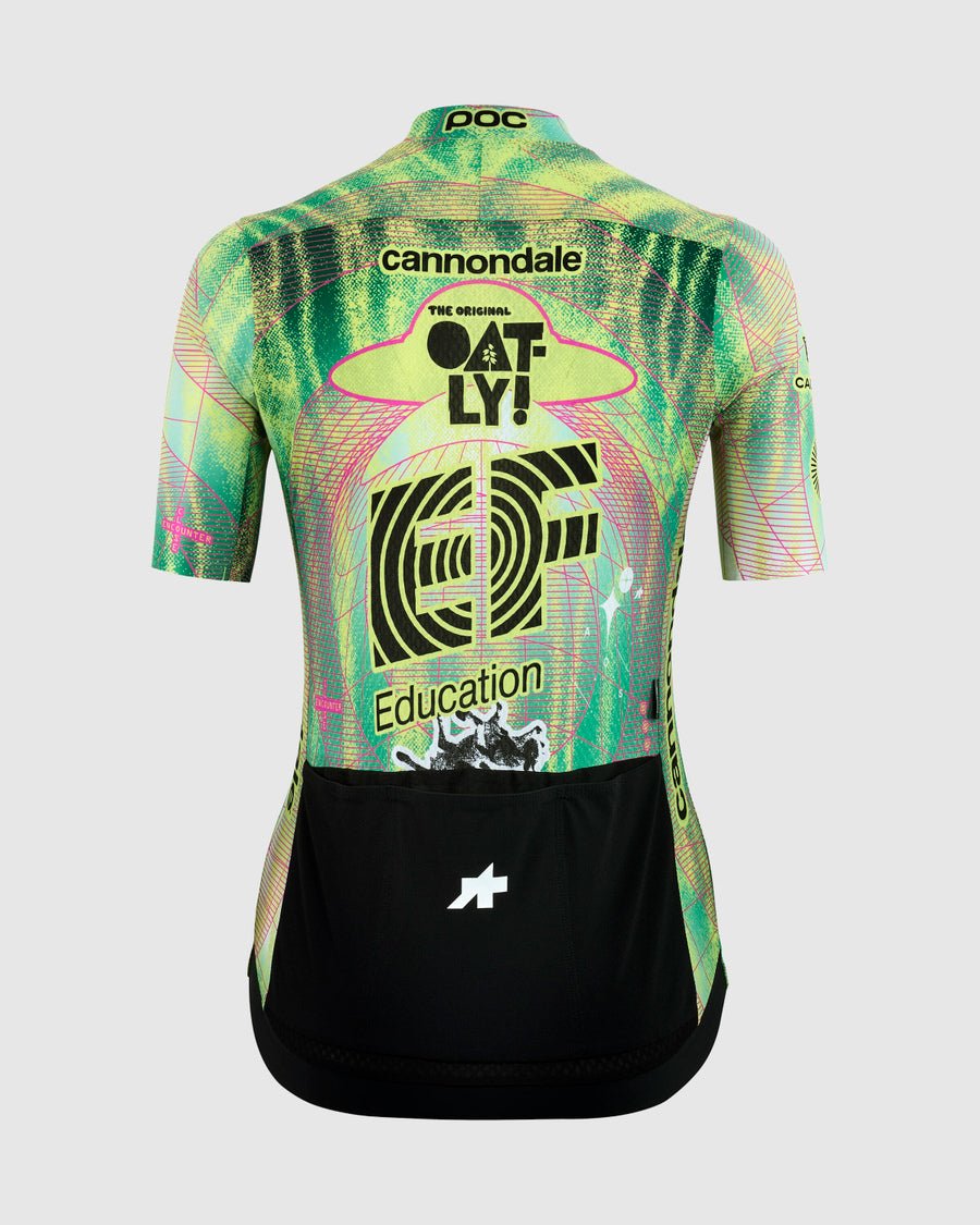Maillot ASSOS UMA GT S11 EVO EDUCATION FIRST Manches Courtes Femme Vert/Jaune
