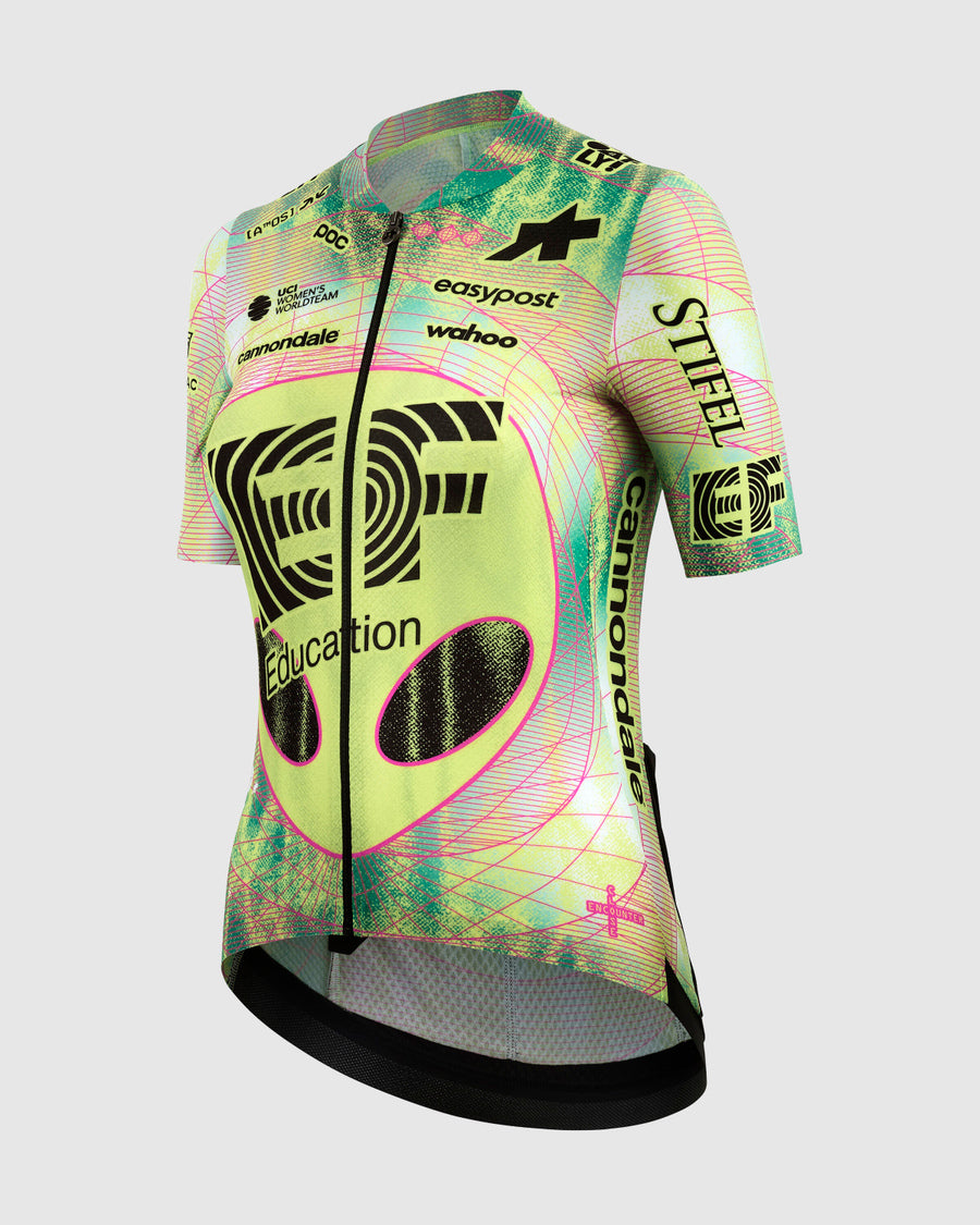 Maillot ASSOS UMA GT S11 EVO EDUCATION FIRST Manches Courtes Femme Vert/Jaune