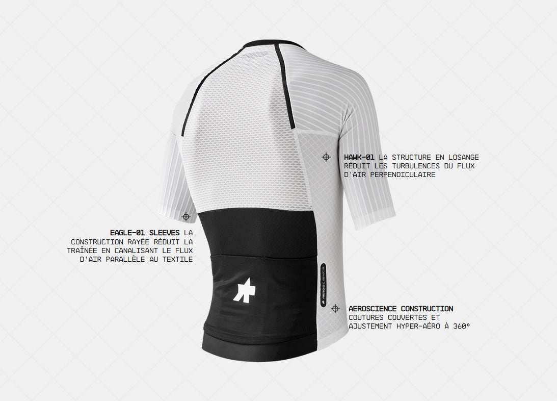 Maillot ASSOS EQUIPE RSR BOLIDE Manches Courtes Blanc