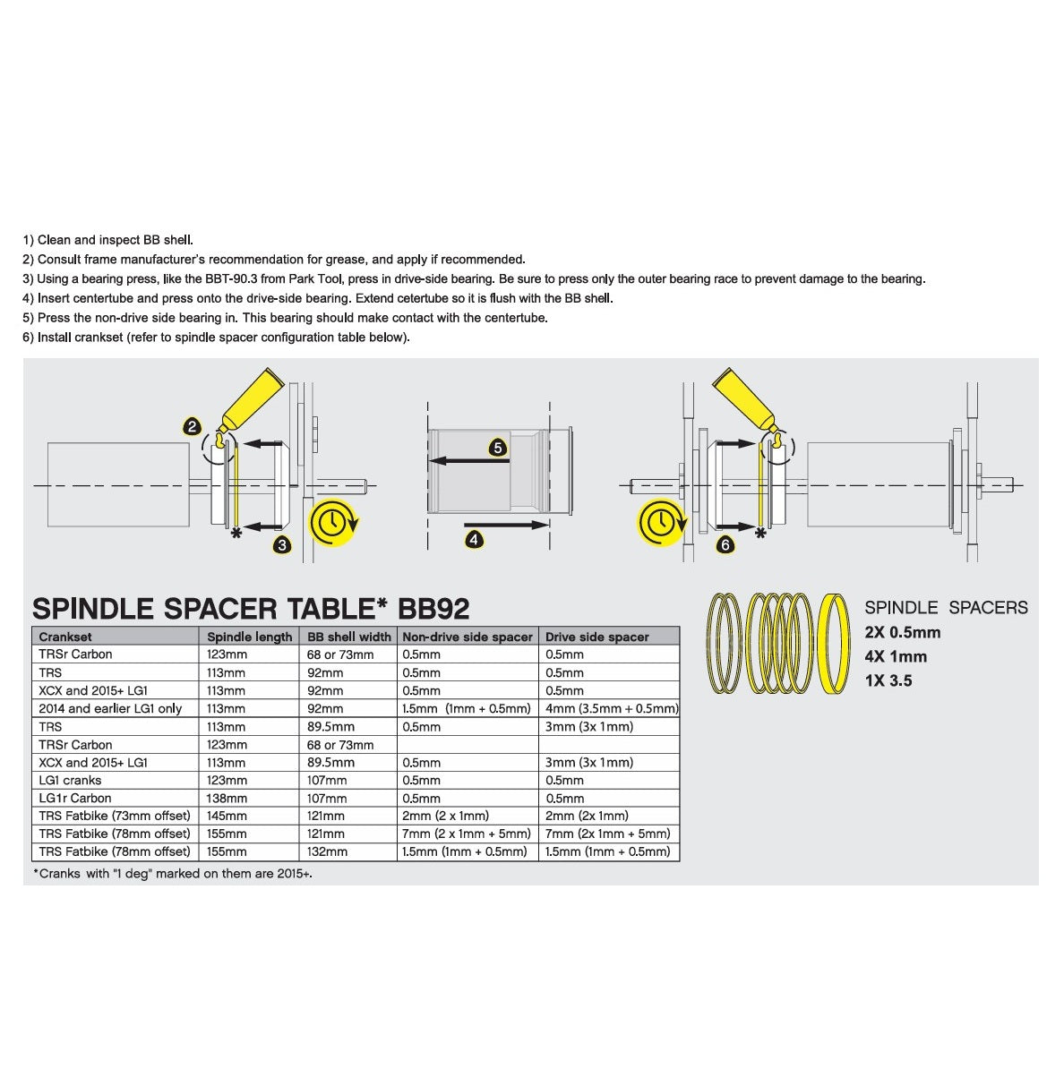 Boîtier de Pédalier E-THIRTEEN BB92 Axe 24 mm Press-Fit