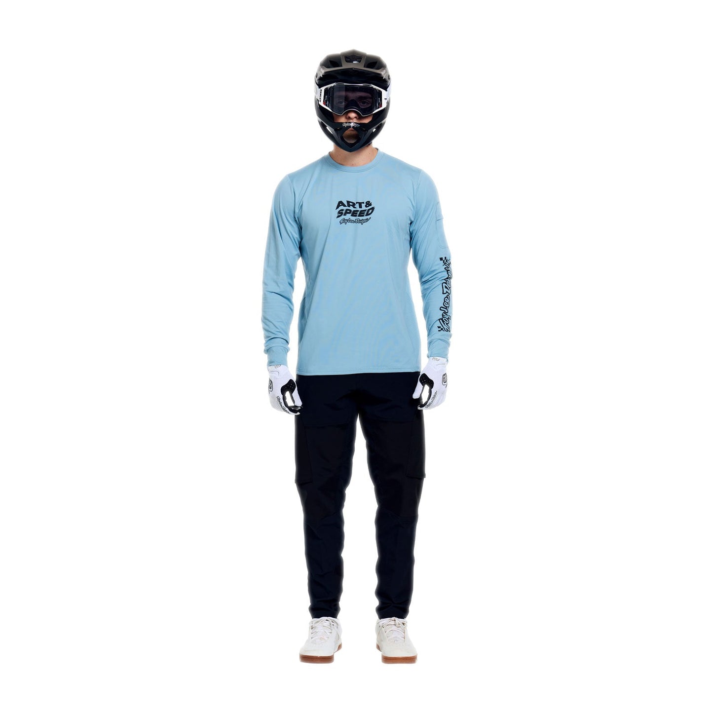 Langarm-Trikot TROY LEE DESIGNS RUCKUS RIDE WAVES Blau