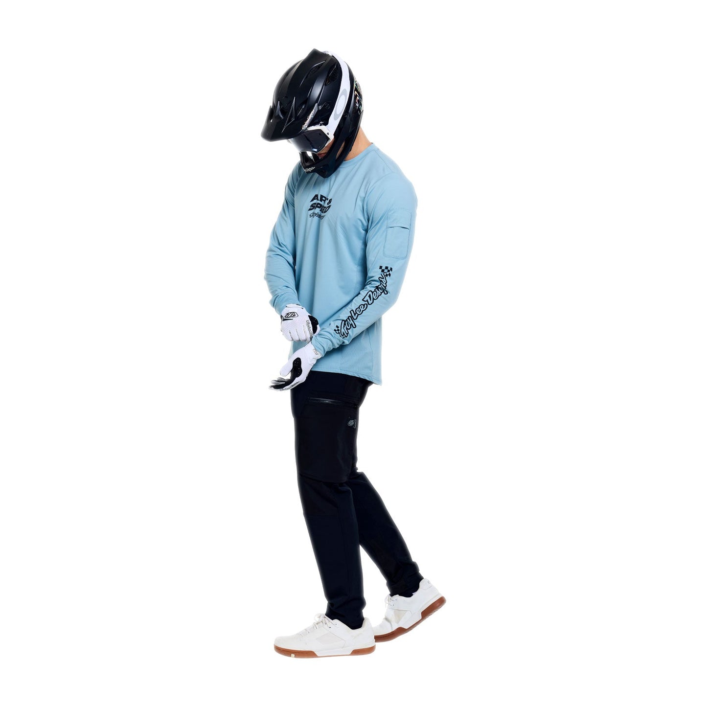 Langarm-Trikot TROY LEE DESIGNS RUCKUS RIDE WAVES Blau
