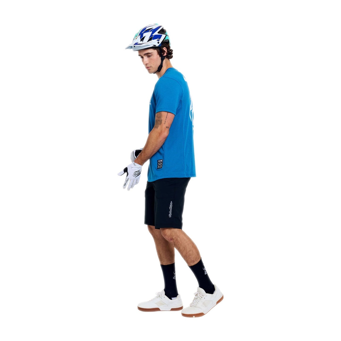 Trøje TROY LEE DESIGNS SKYLINE RIDE ONE EYE AERO Korte Ærmer Blå