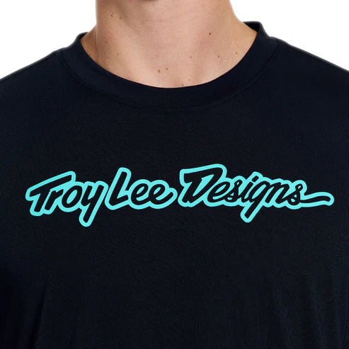 Maillot TROY LEE DESIGNS SKYLINE  RIDE SIGNATURE Manches Courtes Noir/Turquoise