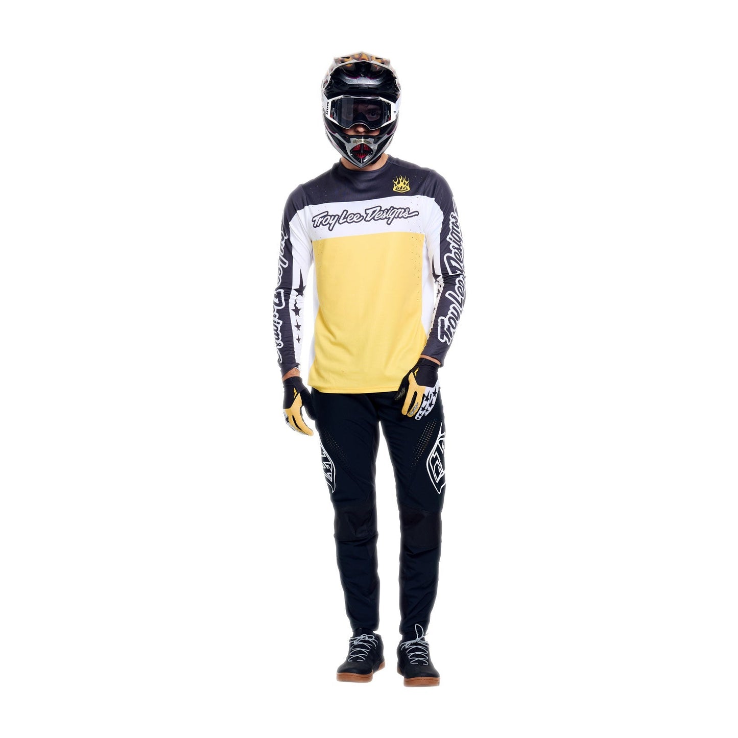 Maglia TROY LEE DESIGNS SPRINT PRO YO MOTO Maniche Lunghe Nero/Giallo