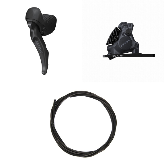 SHIMANO GRX ST-RX610 bal váltó-fékkar + BR-RX400 Flat Mount első féknyereg