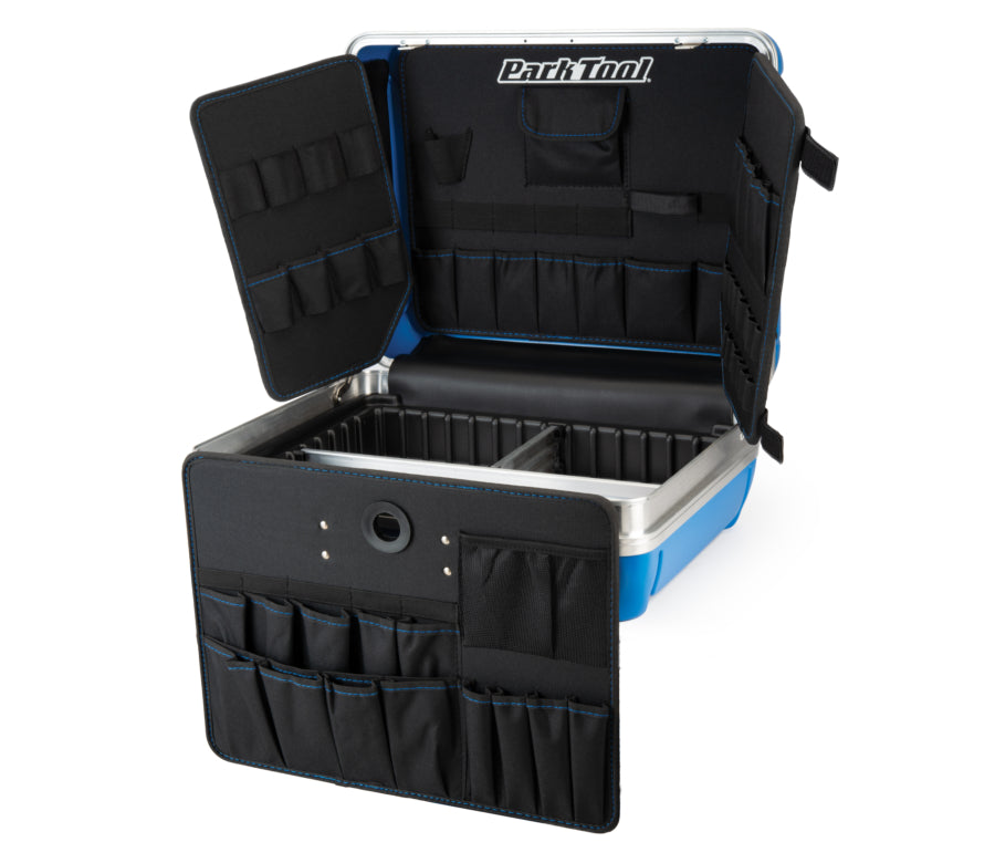 Atvērts Park Tool BX-2.2 koferis skatā no priekšpuses