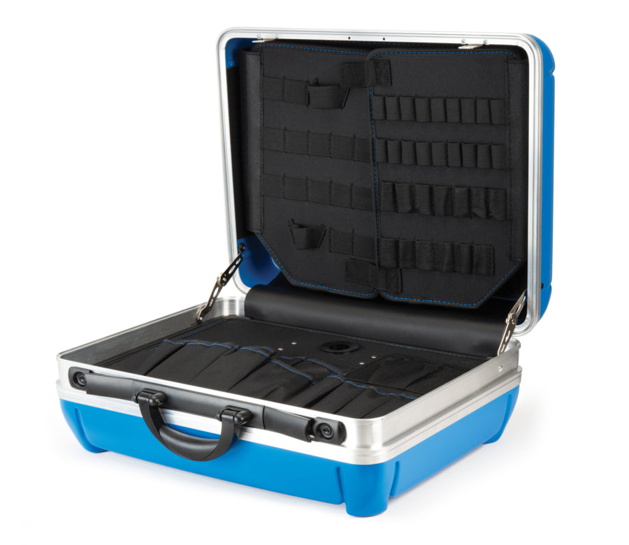Atvērts Park Tool BX-2.2 koferis ar instrumentu paneļiem