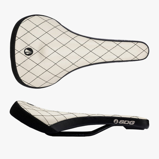 Balts SDG Bel-Air V3 Max Stitched Leather velosipēda sēdeklis, kopskats