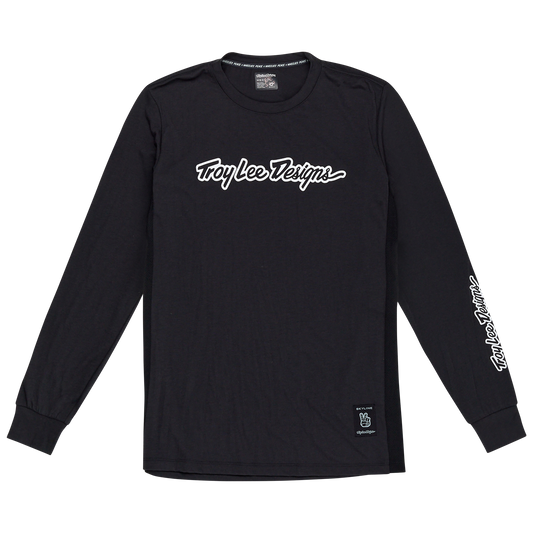 Maillot TROY LEE DESIGNS SKYLINE RIDE TEE SIGNATURE Manches Longues Noir