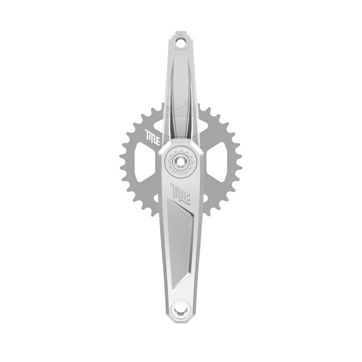 Manivelles Title CR1 chrome 155 mm, vue de face (plateau non inclus)