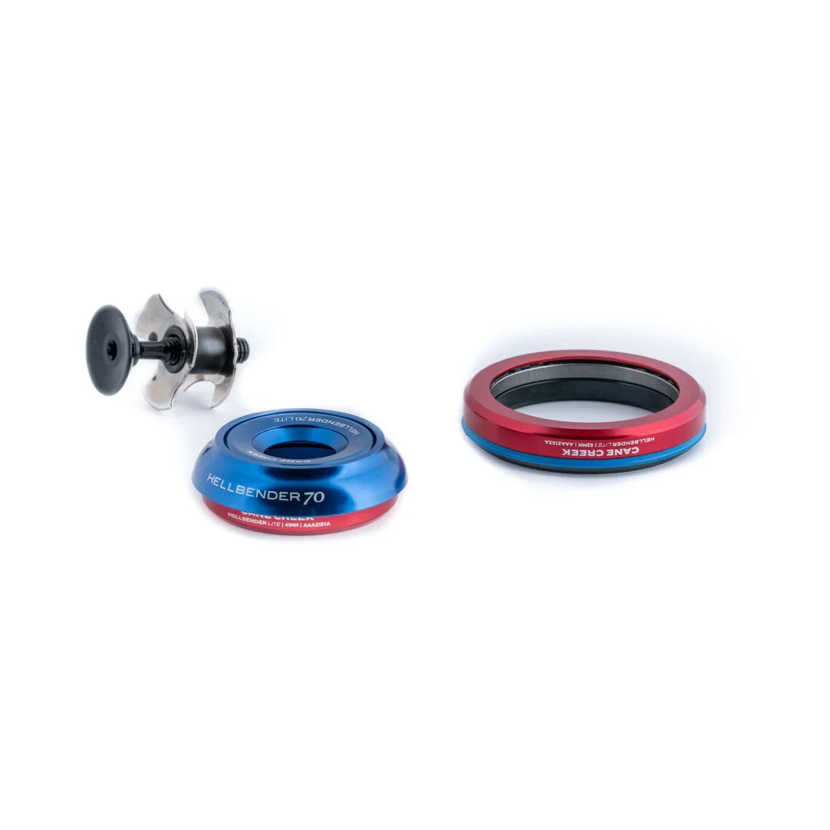Mėlyna integruota kūginė vairo kolonėlė CANE CREEK Hellbender 70 Lite 1"1/8-1.5" IS42/IS52