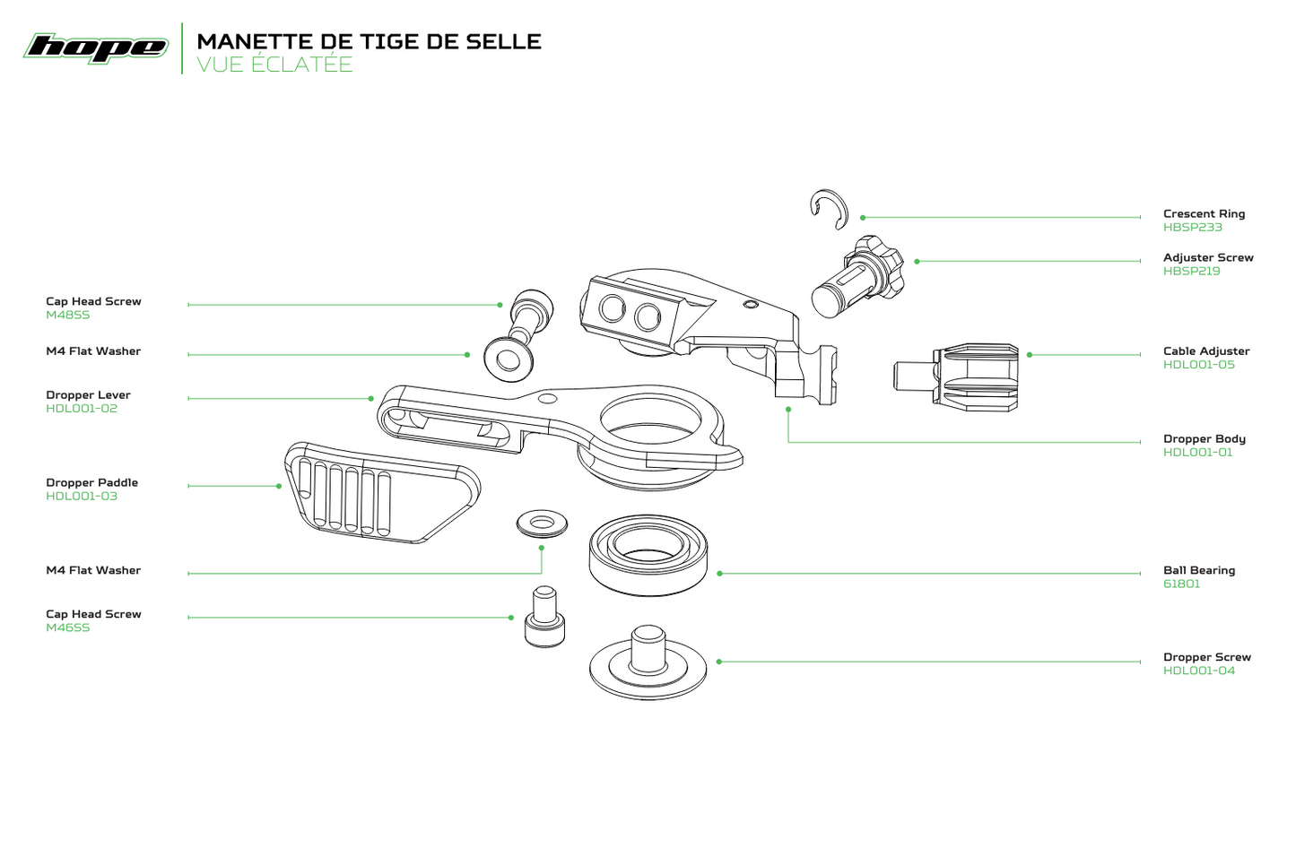 Commande de Tige de Selle HOPE Argent/Violet
