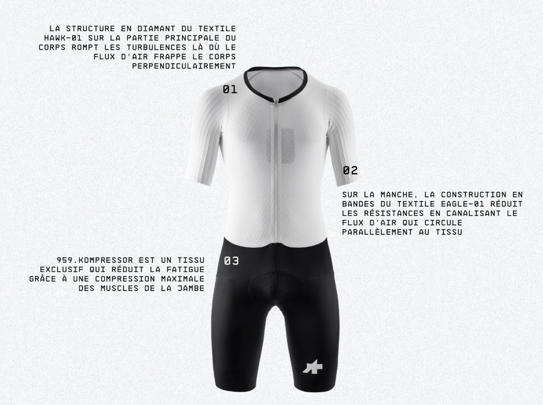 Kombinéza ASSOS EQUIPE RS RAPIDFIRE S11 bílá/černá