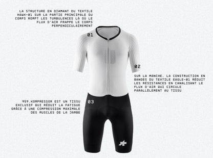 ASSOS EQUIPE RS RAPIDFIRE S11 kombinesoon Valge/Must