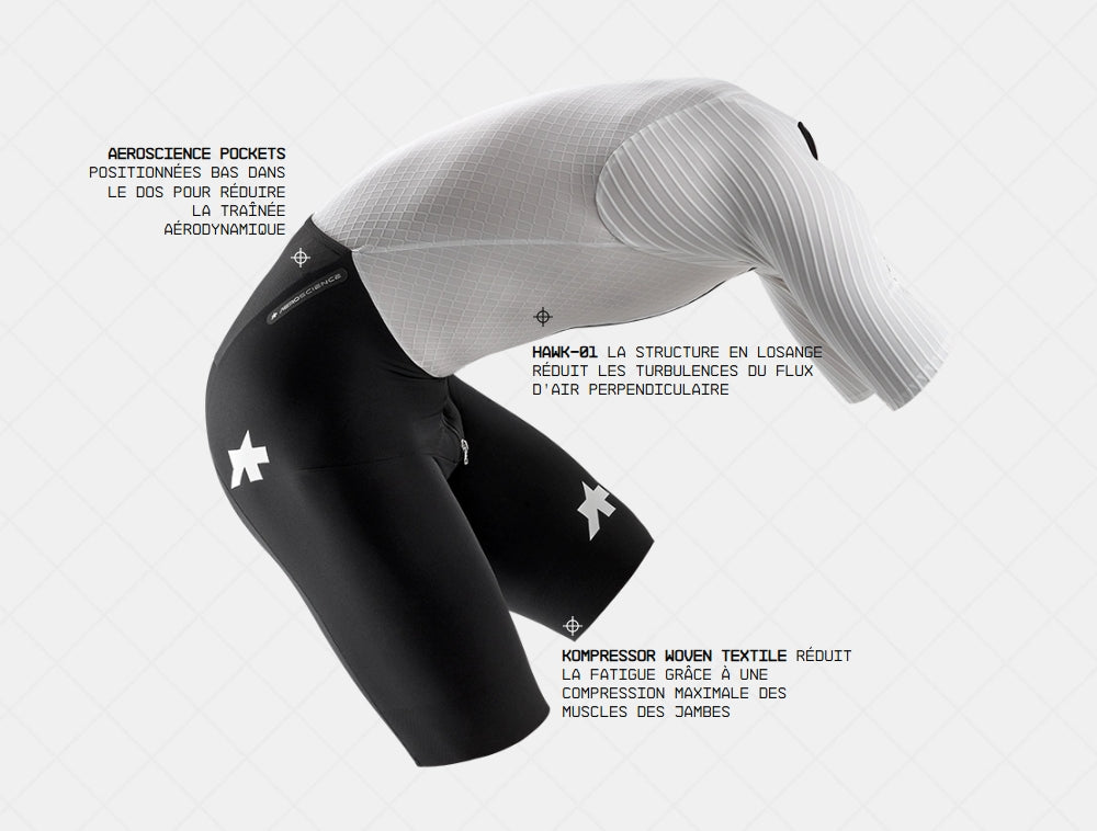 Kombinéza ASSOS EQUIPE RSR BOLIDE S11 Bílá/Černá
